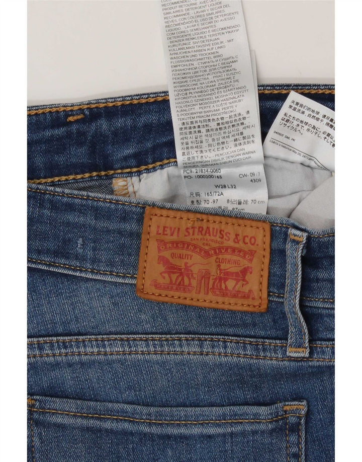 Levi's Womens 714 Straight Jeans W28 L32 Blue Cotton