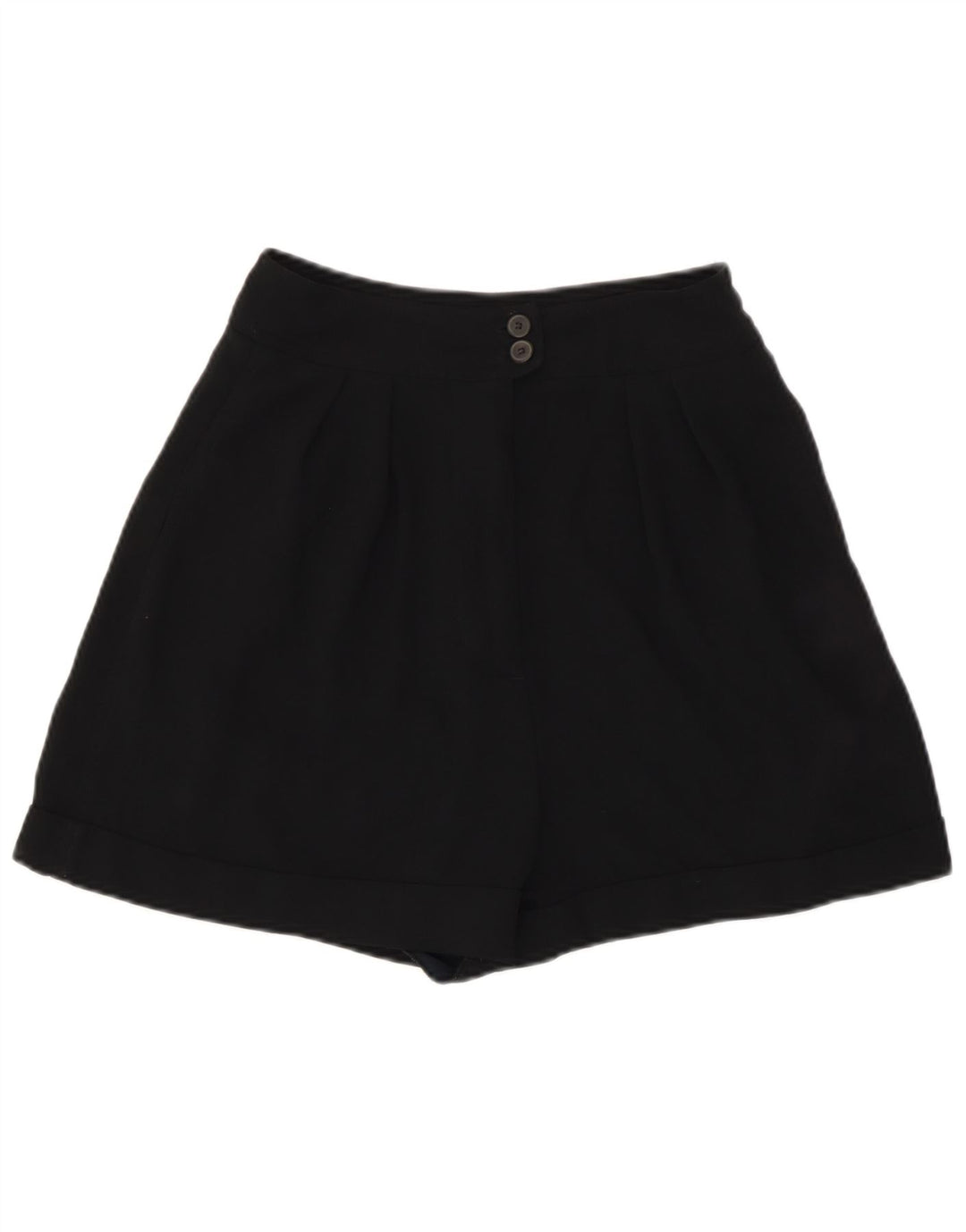 Zara Womens High Waist Pegged Casual Shorts Small W26  Black Polyester