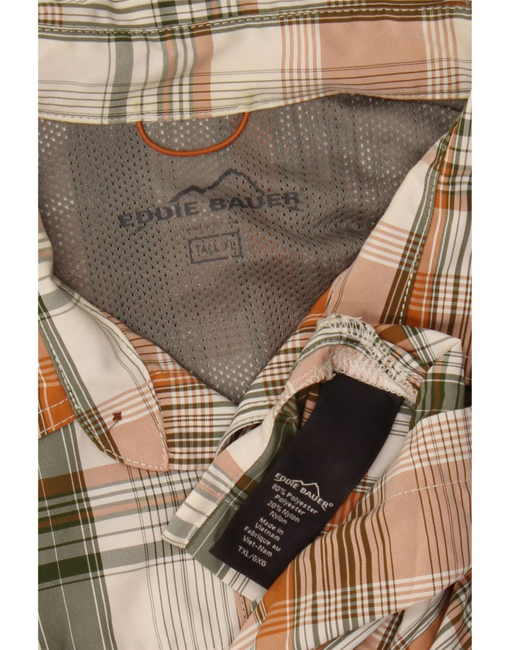 EDDIE BAUER Mens Short Sleeve Shirt XL Multicoloured Check Polyester