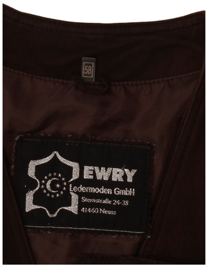 VINTAGE Mens Leather Gilet UK 40 Large Brown Leather Vintage Vintage and Second-Hand Vintage from Messina Hembry 