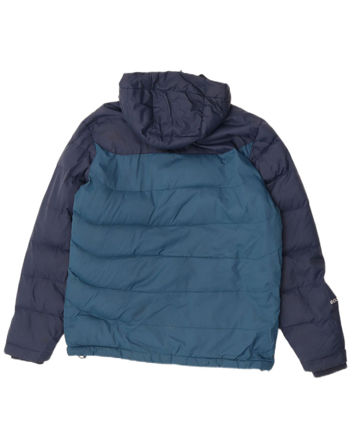 Mountain Warehouse Mens Hooded Padded Jacket UK 36 Small Blue Colourblock