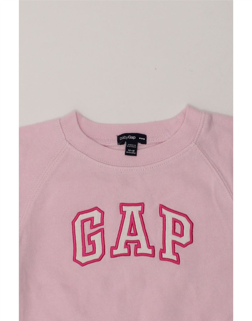 GAP Baby Girls Graphic Sweatshirt Jumper 12-18 Months Pink Cotton | Vintage Gap | Thrift | Second-Hand Gap | Used Clothing | Messina Hembry 