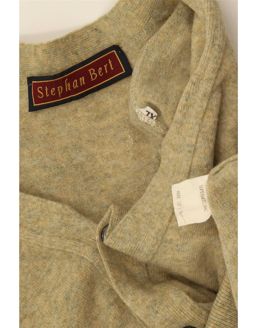 Vintage Mens Cardigan Sweater XL Green Wool