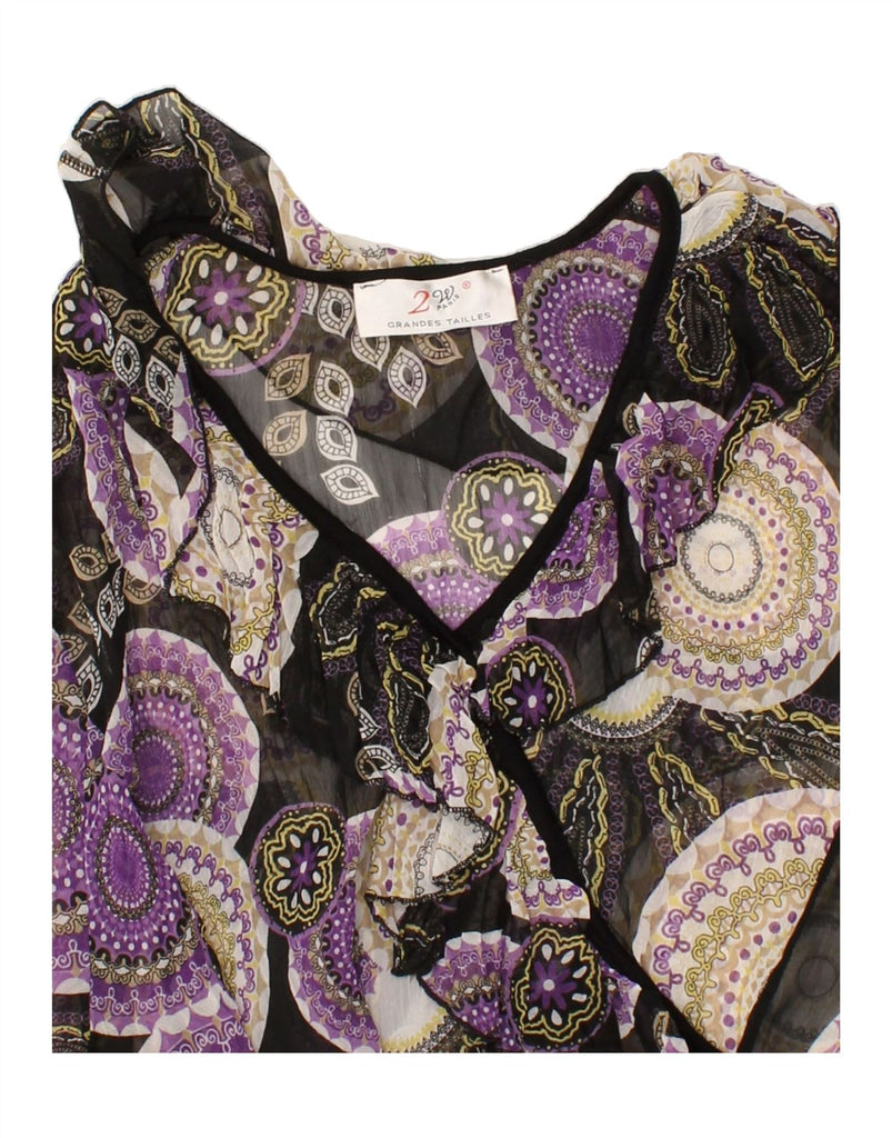 VINTAGE Womens Abstract Pattern Blouse Top UK 20 2XL Purple Vintage Vintage and Second-Hand Vintage from Messina Hembry 