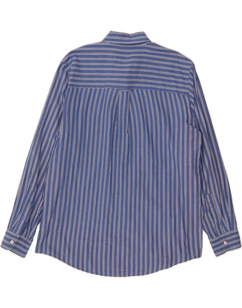 CHAPS Mens Grant Fit Shirt Large Blue Striped Cotton Vintage Chaps and Second-Hand Chaps from Messina Hembry 