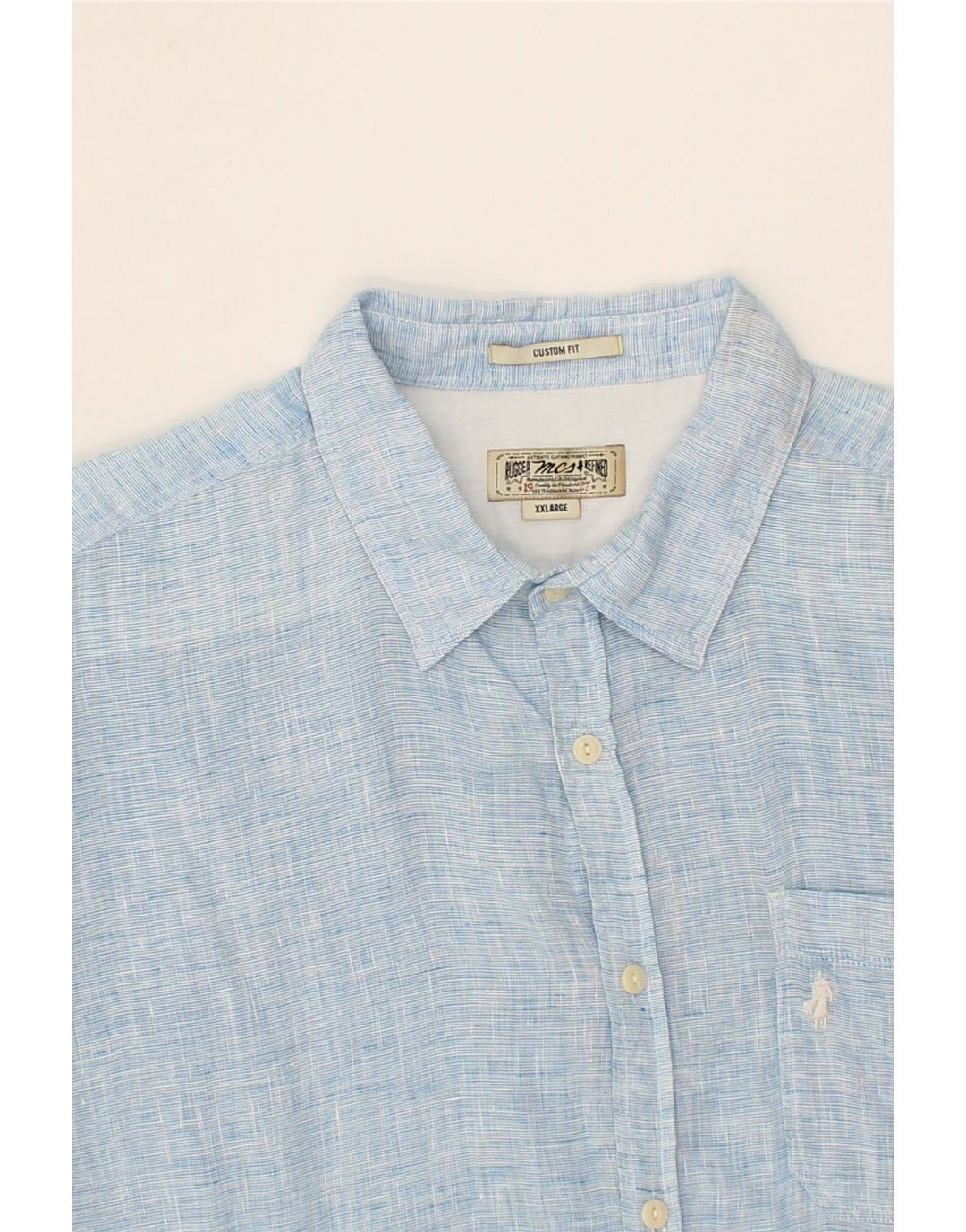 MARLBORO CLASSICS Mens Custom Fit Shirt 2XL Blue Linen