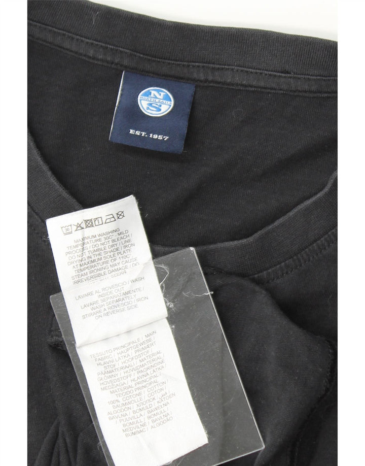 NORTH SAILS Mens Top Long Sleeve Medium Black Cotton Vintage North Sails and Second-Hand North Sails from Messina Hembry 