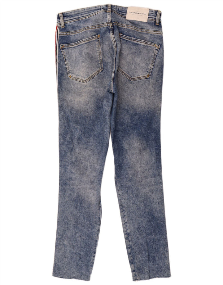 Zara Mens Distressed Slim Jeans EU 38 Small W30 L28 Blue Colourblock
