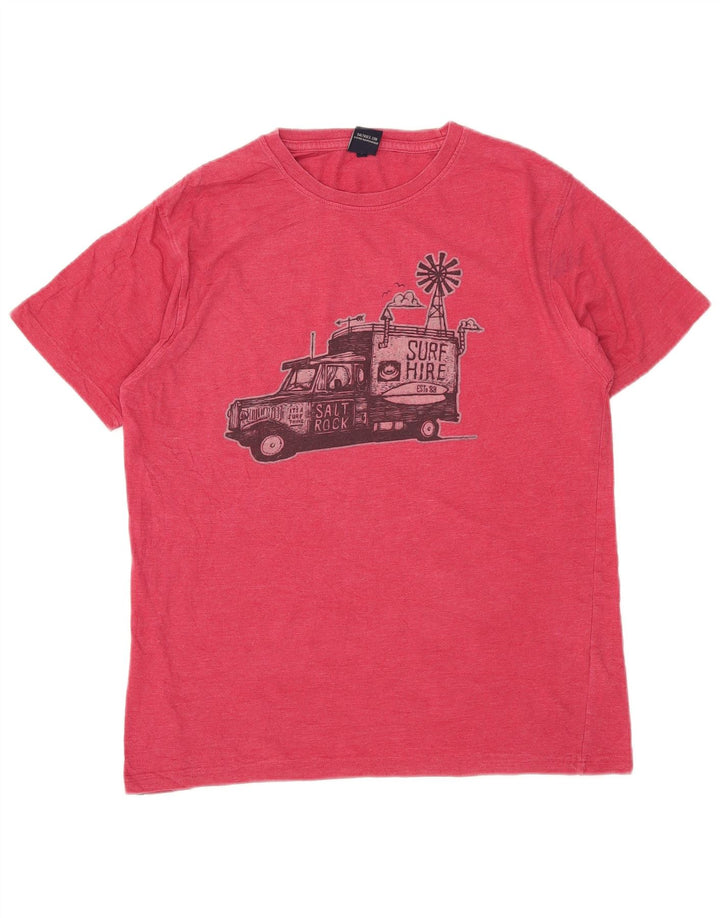 Saltrock Mens Graphic T-Shirt Top Small Red Cotton
