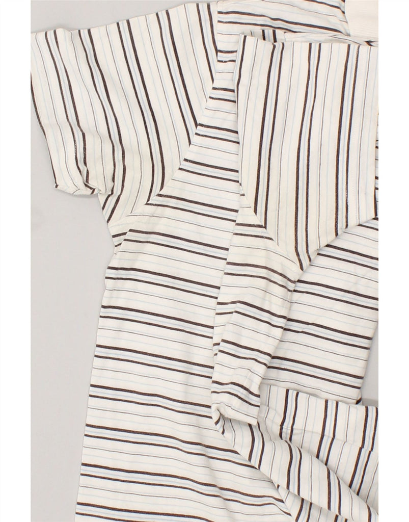 NIKE Mens Polo Shirt Large White Striped Cotton | Vintage Nike | Thrift | Second-Hand Nike | Used Clothing | Messina Hembry 