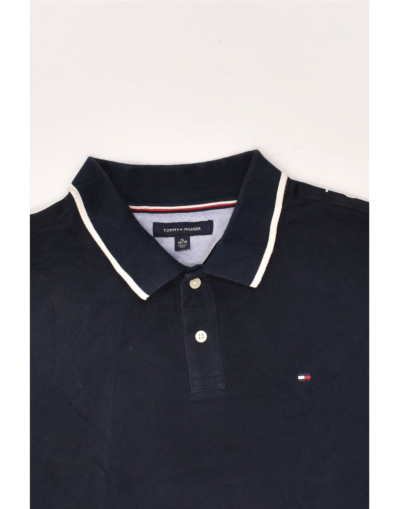 TOMMY HILFIGER Mens Tall Polo Shirt XL Navy Blue Cotton | Vintage Tommy Hilfiger | Thrift | Second-Hand Tommy Hilfiger | Used Clothing | Messina Hembry 