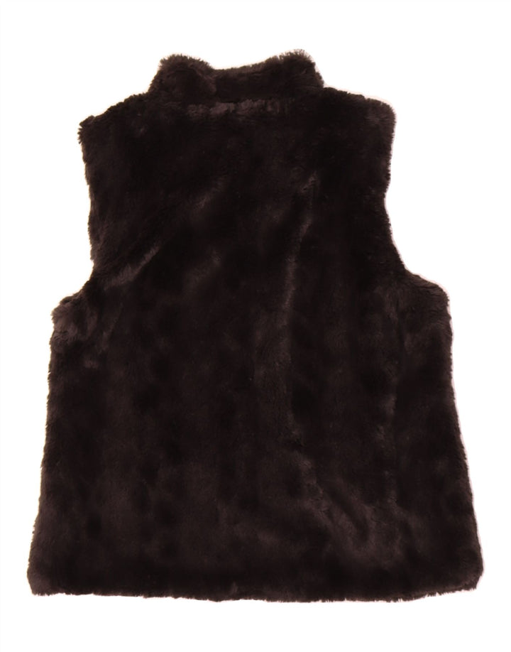 VINTAGE Womens Fleece Gilet UK 14/16 Large Black Polyester Vintage Vintage and Second-Hand Vintage from Messina Hembry 