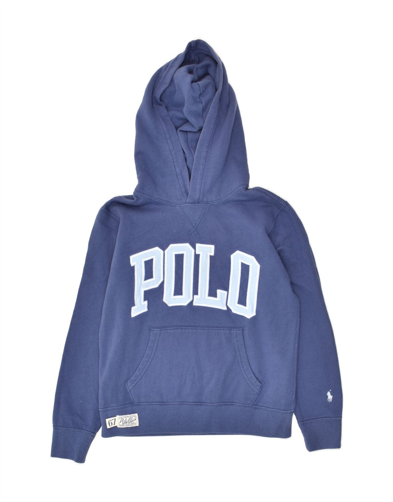 POLO RALPH LAUREN Boys Graphic Hoodie Jumper 10-11 Years Medium  Blue | Vintage Polo Ralph Lauren | Thrift | Second-Hand Polo Ralph Lauren | Used Clothing | Messina Hembry 