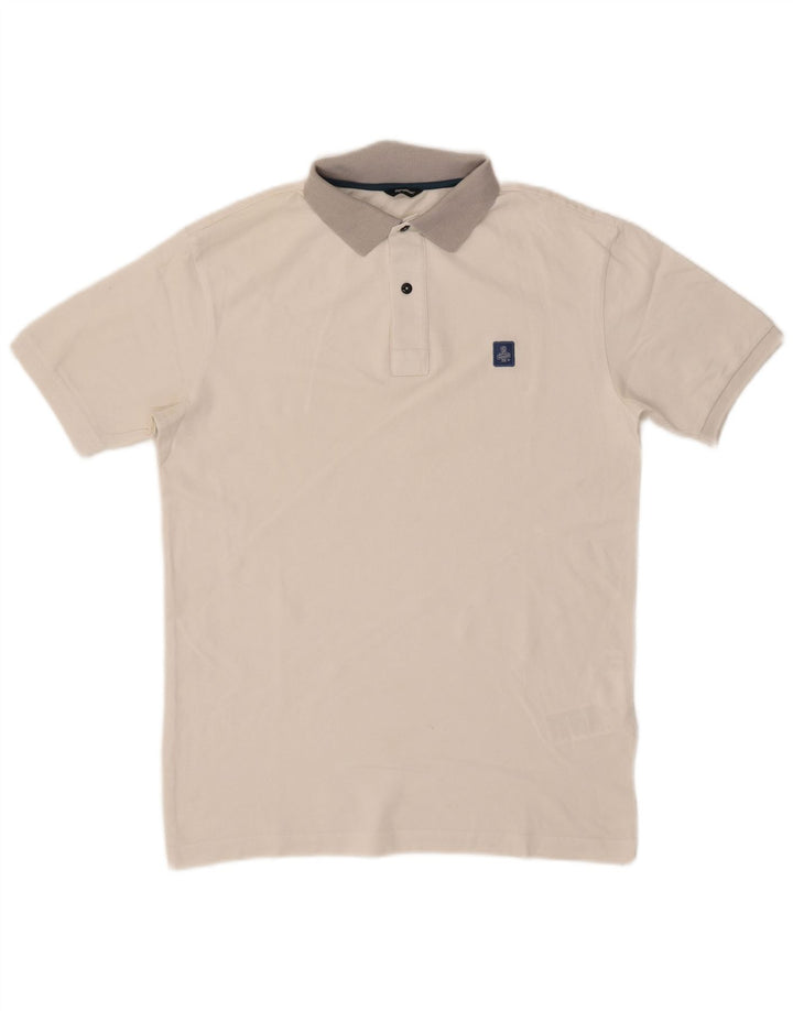 Refrigiwear Mens Polo Shirt Small White Colourblock Cotton