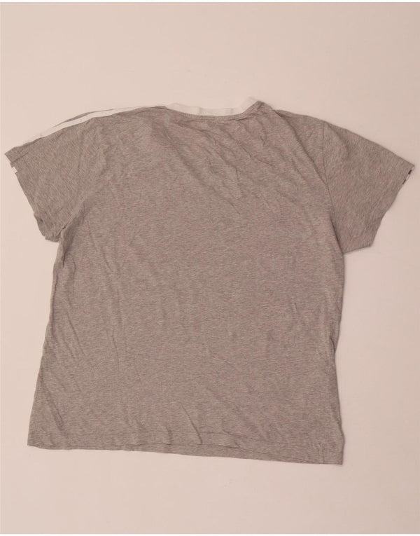 Adidas Womens T-Shirt Top UK 16/18 Large Grey Flecked Cotton