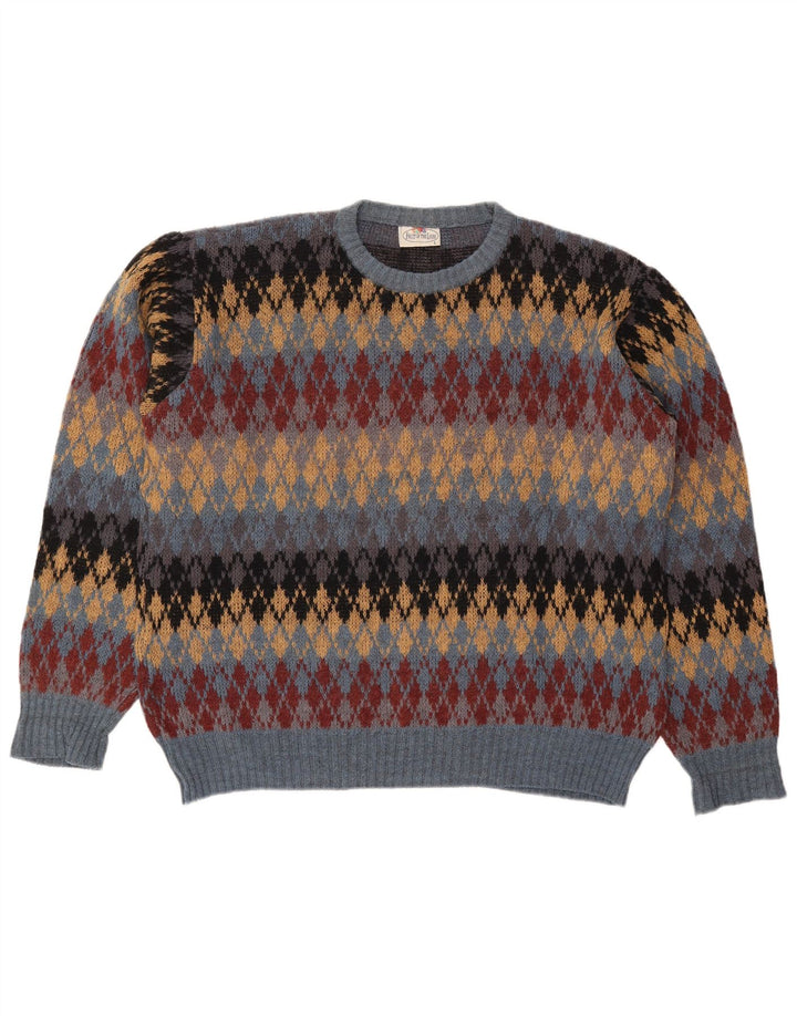 Fruit Of The Loom Mens Crew Neck Jumper Sweater Large Multicoloured