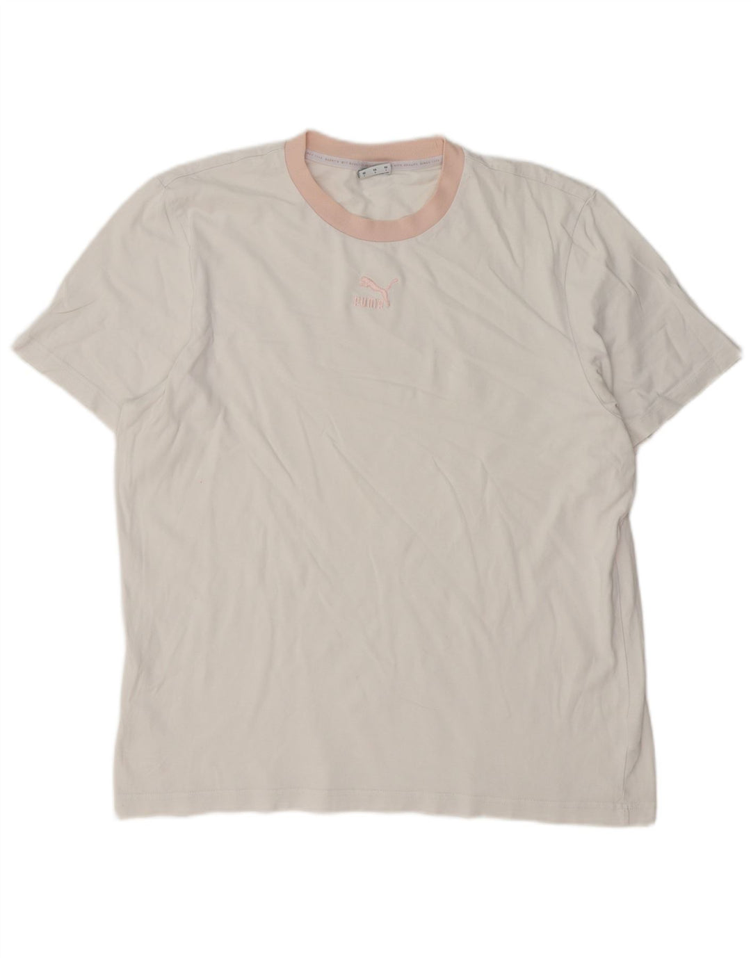 PUMA Mens T-Shirt Top Large White Cotton