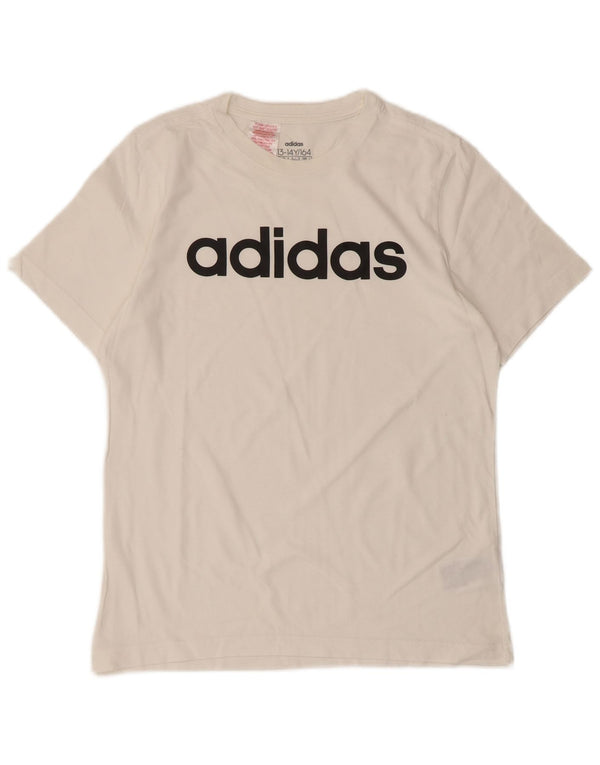 Adidas Boys Graphic T-Shirt Top 13-14 Years White Cotton