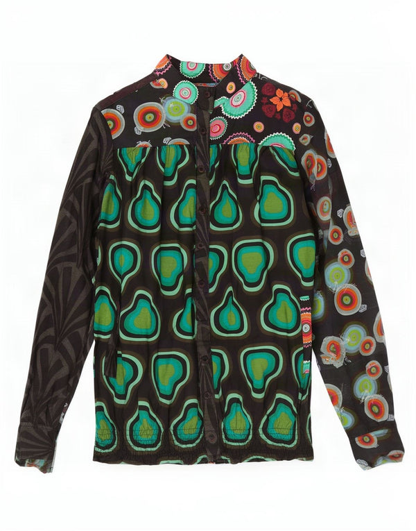 Desigual Womens Abstract Pattern Shirt Blouse UK 18 XL Multicoloured