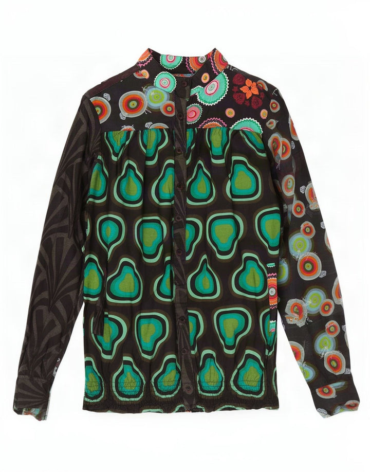 Desigual Womens Abstract Pattern Shirt Blouse UK 18 XL Multicoloured