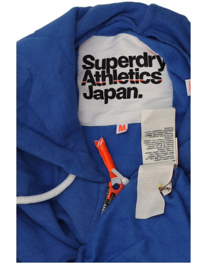 Superdry Mens Zip Hoodie Sweater Medium Blue Cotton