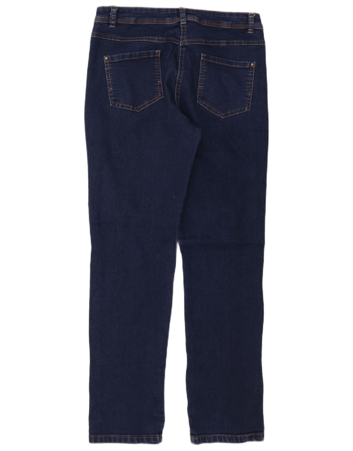 M&Co Womens Slim Jeans UK 12 Medium W34 L30 Navy Blue Cotton