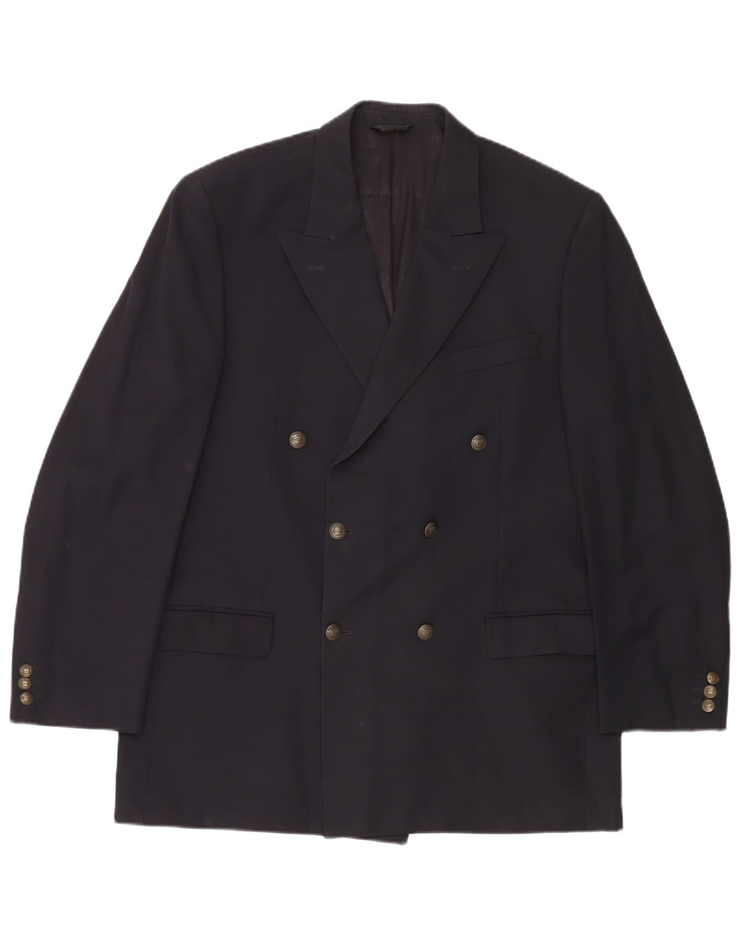 MARKS & SPENCER Mens Double Breasted Blazer Jacket UK 42 Large Navy Blue