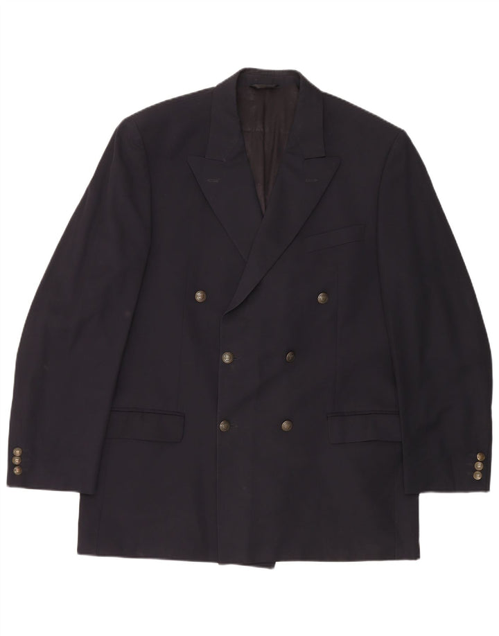 MARKS & SPENCER Mens Double Breasted Blazer Jacket UK 42 Large Navy Blue