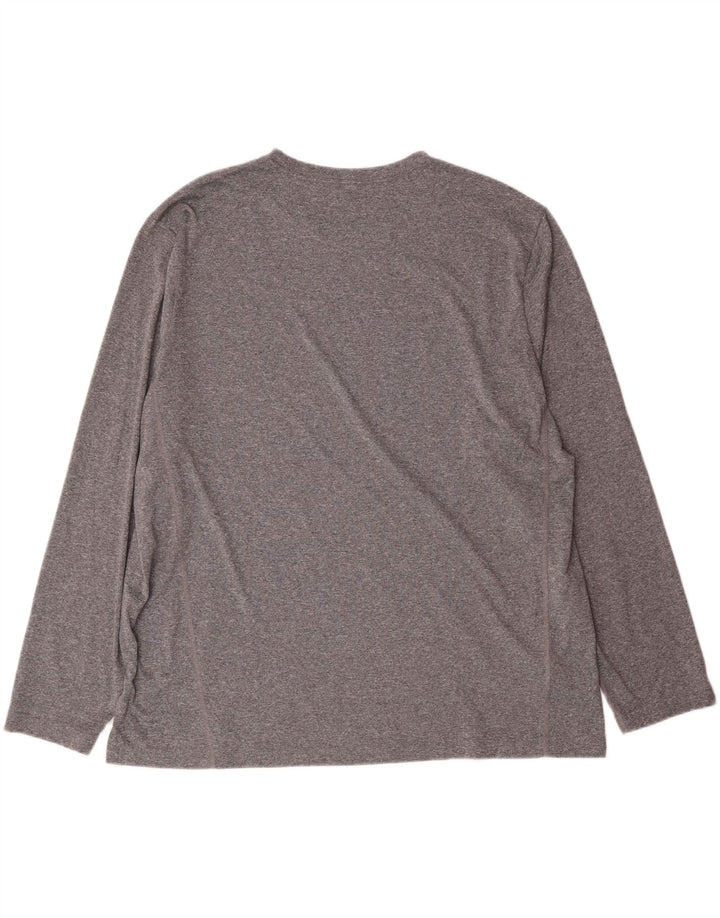 EDDIE BAUER Mens Top Long Sleeve XL Grey Polyester Vintage Eddie Bauer and Second-Hand Eddie Bauer from Messina Hembry 