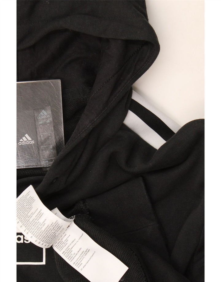 Adidas Mens Hoodie Jumper Medium Black Cotton