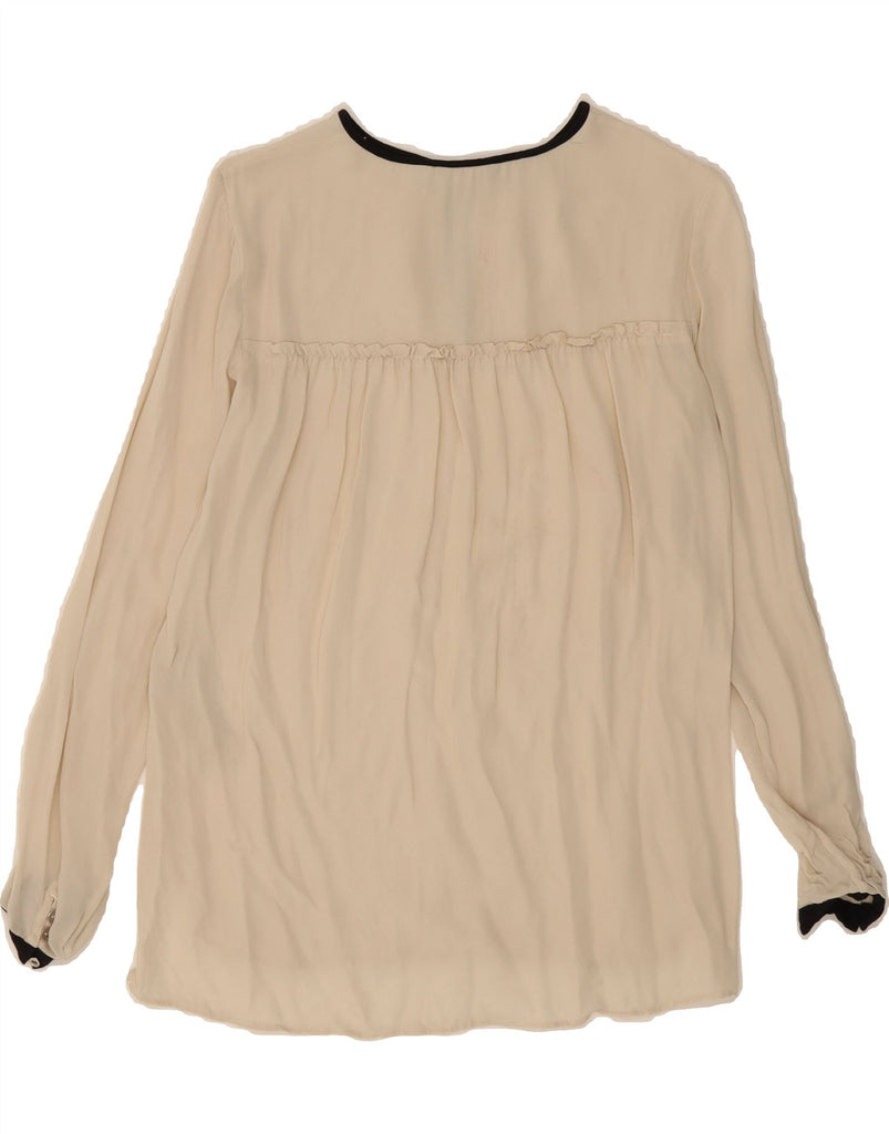MASSIMO DUTTI Womens Long Sleeve Blouse Top EU 34 2XS Off White Viscose Vintage Massimo Dutti and Second-Hand Massimo Dutti from Messina Hembry 