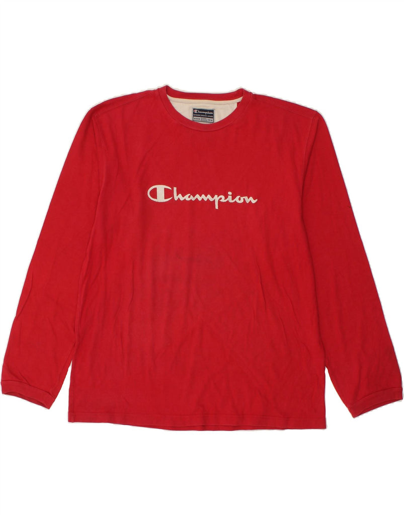 CHAMPION Mens Graphic Top Long Sleeve 2XL Red Cotton | Vintage Champion | Thrift | Second-Hand Champion | Used Clothing | Messina Hembry 