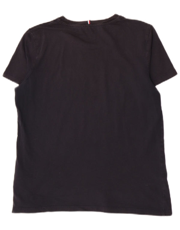 Tommy Hilfiger Womens Graphic T-Shirt Top UK 10 Small Navy Blue Cotton