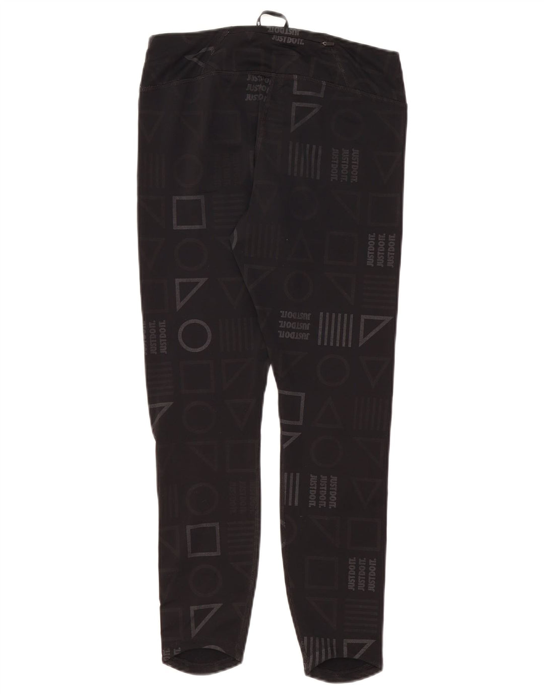 Nike Womens Dri Fit Graphic Leggings UK 14 Medium Black Geometric