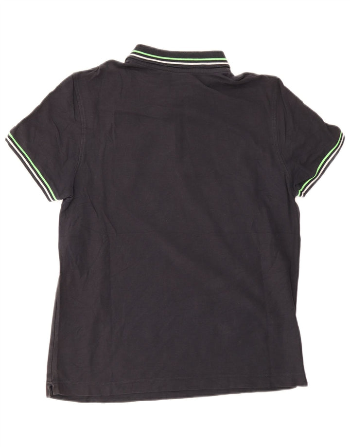 Lotto Mens Polo Shirt Medium Black Striped Cotton