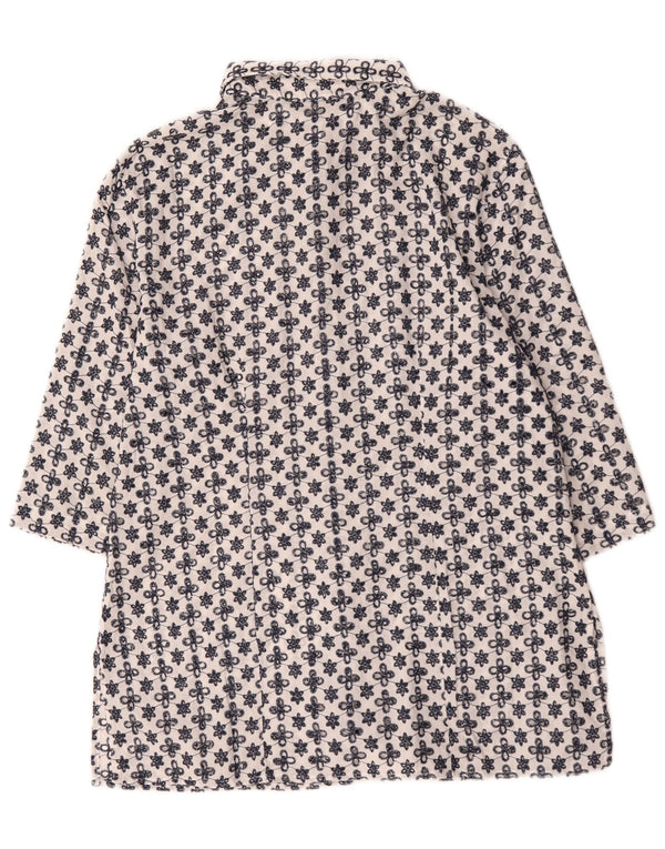 Enara Camice Womens 3/4 Sleeve Shirt Dress UK 14 Medium White Floral