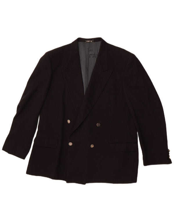 UNGARO Mens Double Breasted Blazer Jacket UK 40 Large Navy Blue