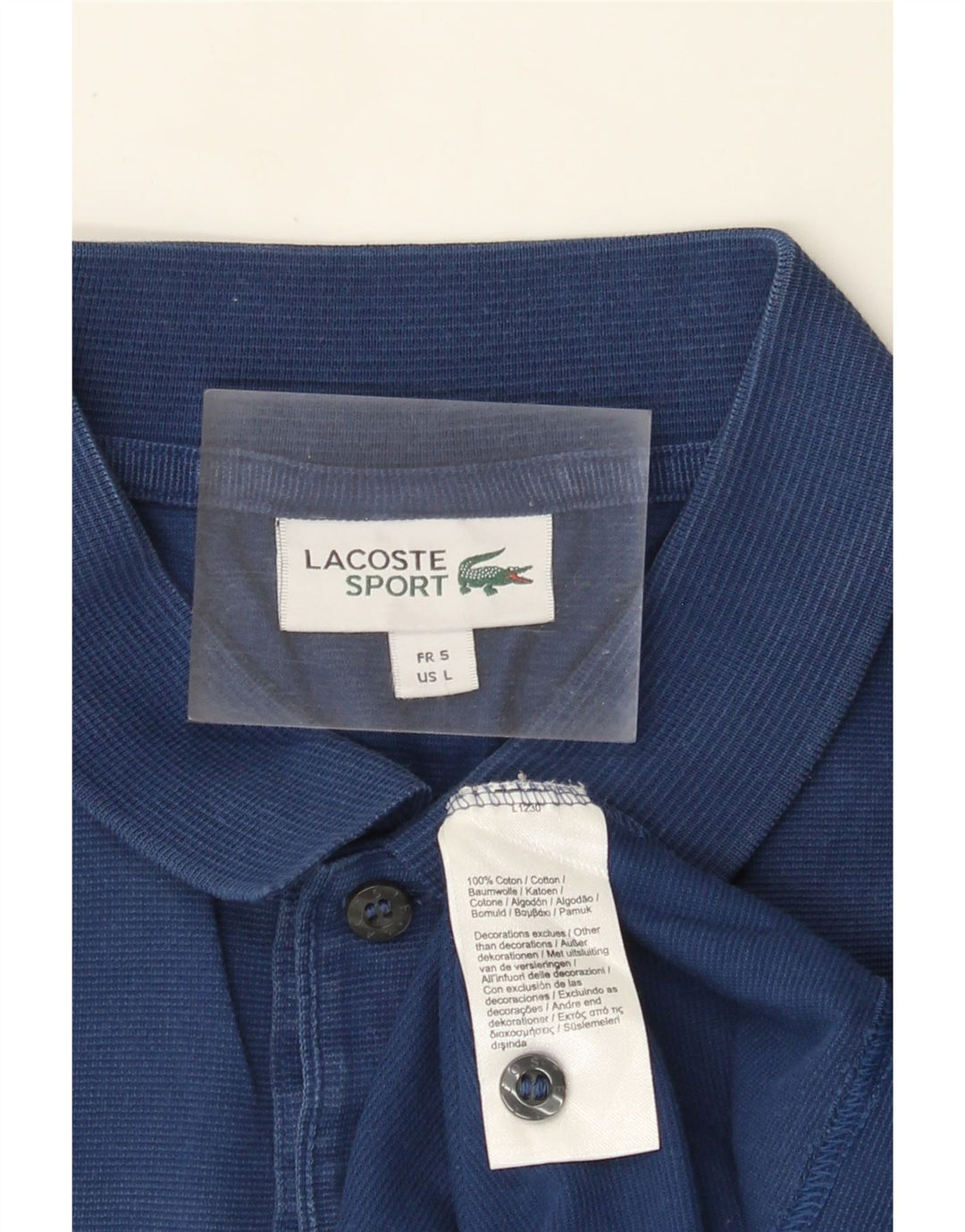 Lacoste Mens Polo Shirt Size 5 Large Navy Blue Cotton