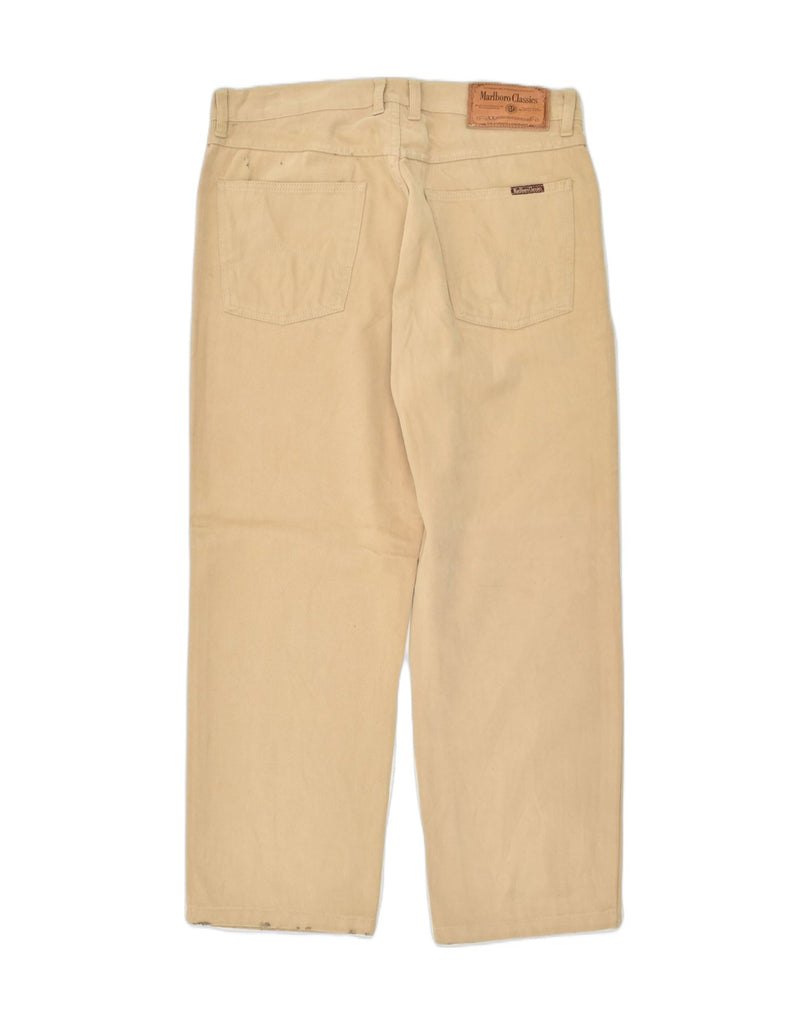 MARLBORO CLASSICS Mens Straight Casual Trousers W34 L27 Beige Cotton | Vintage Marlboro Classics | Thrift | Second-Hand Marlboro Classics | Used Clothing | Messina Hembry 