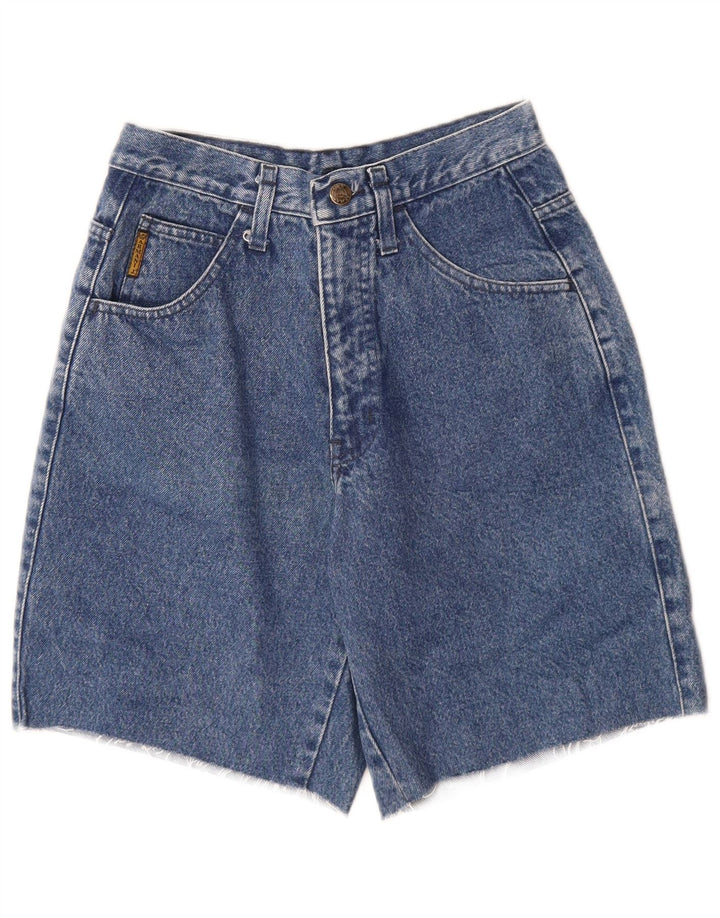 ARMANI Womens High Waist Denim Shorts W29 Medium Blue Cotton