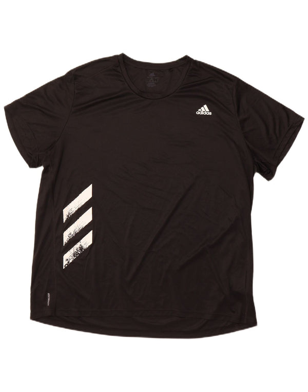 ADIDAS Mens Running T-Shirt Top 2XL Black Polyester Sports