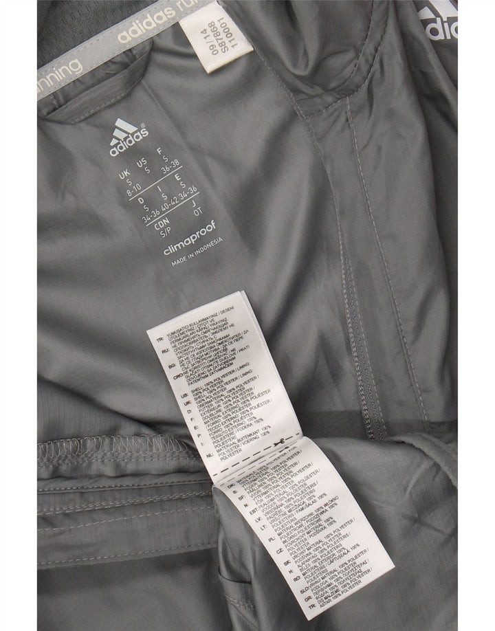 ADIDAS Womens Clima Proof Tracksuit Top Jacket UK 8/10 Small Grey