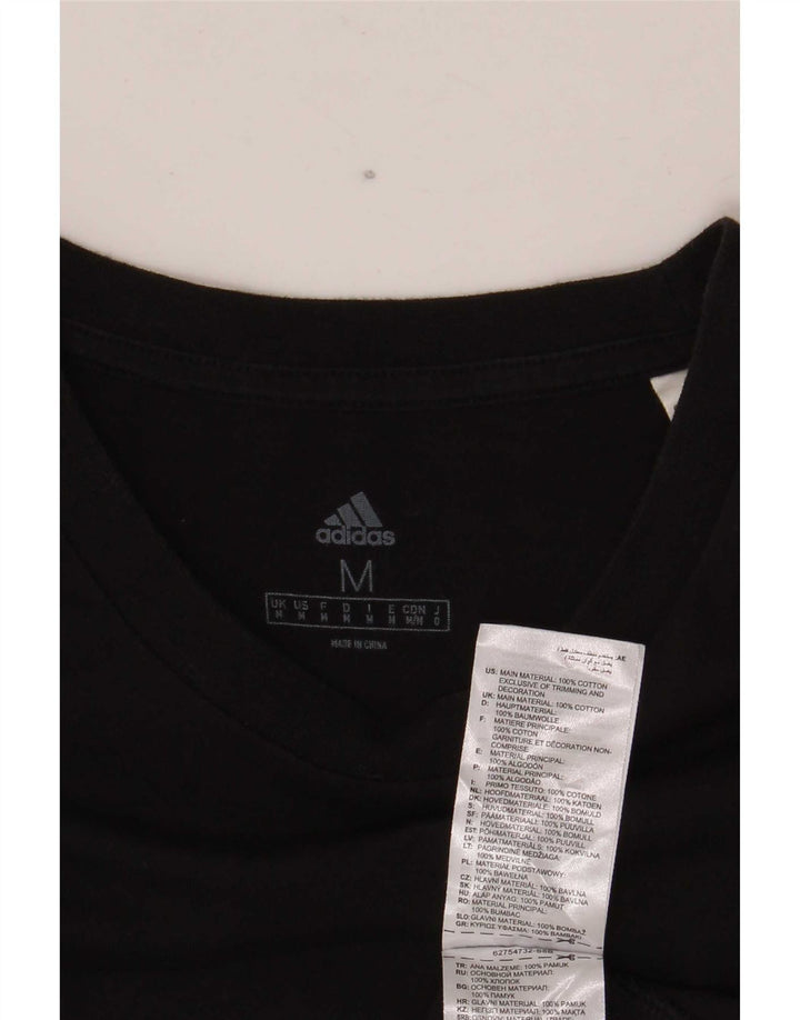 Adidas Mens T-Shirt Top Medium Black Cotton
