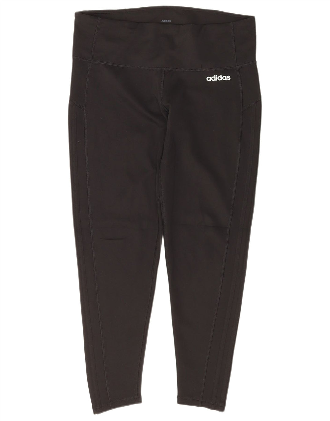 ADIDAS Womens Climalite Crop Leggings UK 16/18 Large  Black Polyester