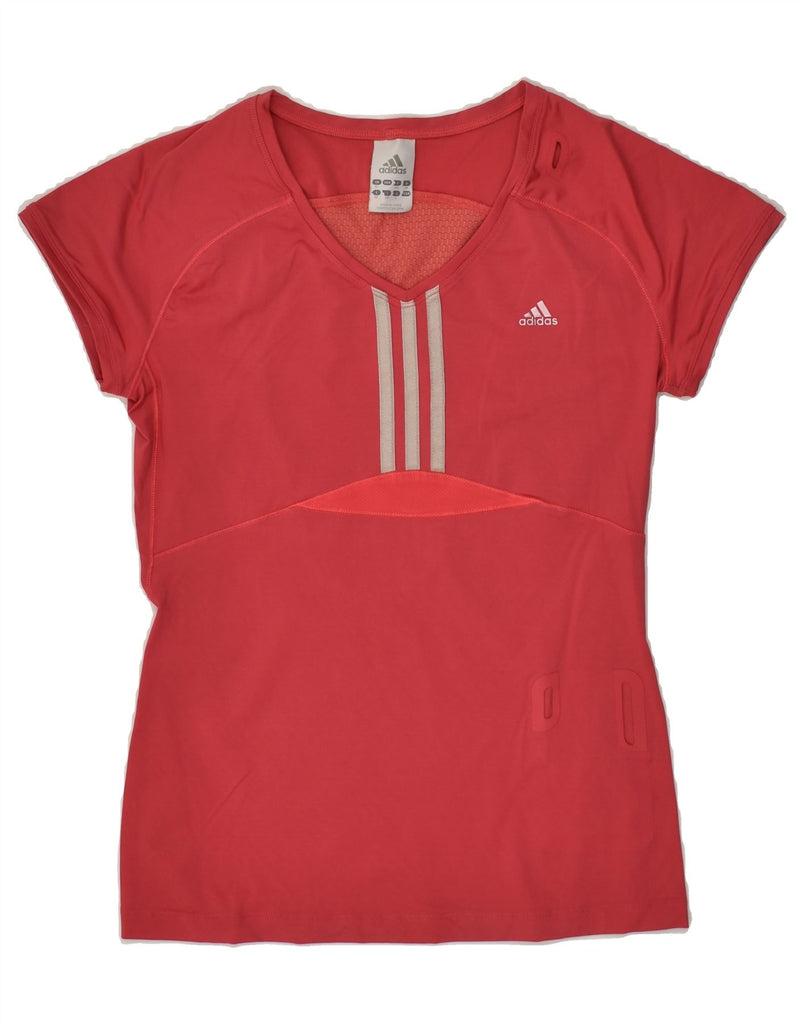 ADIDAS Womens Graphic T-Shirt Top UK 12 Medium Red | Vintage Adidas | Thrift | Second-Hand Adidas | Used Clothing | Messina Hembry 