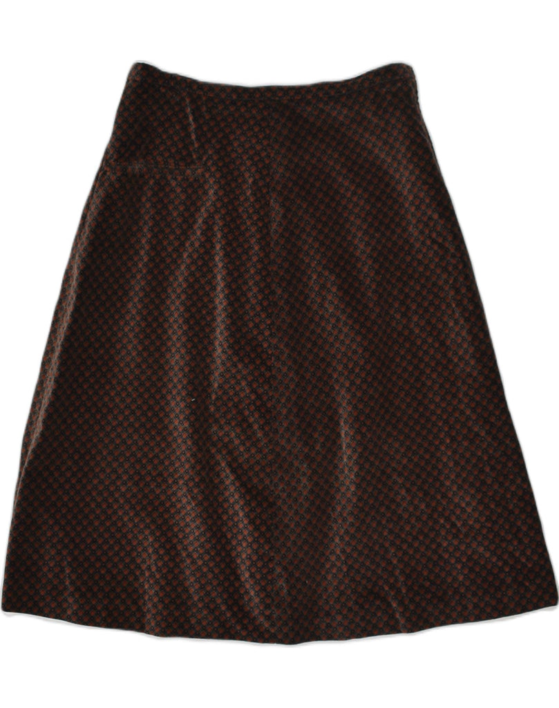 VINTAGE Womens Velvet A-Line Skirt W32 Large Brown Check | Vintage Vintage | Thrift | Second-Hand Vintage | Used Clothing | Messina Hembry 