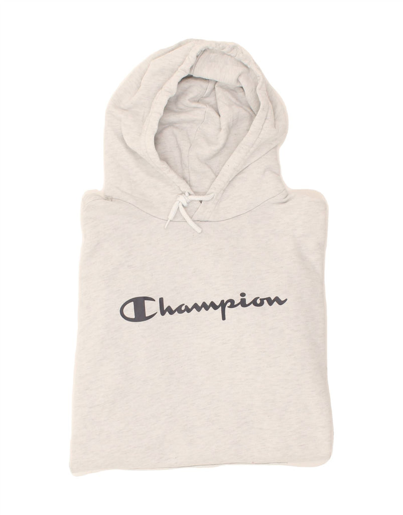 CHAMPION Mens Graphic Hoodie Jumper 2XL Grey Cotton | Vintage Champion | Thrift | Second-Hand Champion | Used Clothing | Messina Hembry 