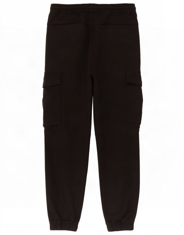 Zara Mens Joggers Cargo Trousers Medium W31 L26 Black Cotton