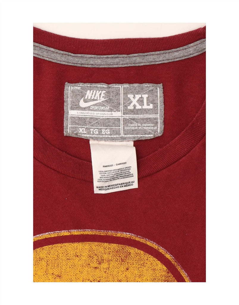 NIKE Mens Big & Tall Graphic T-Shirt Top XL Burgundy Cotton Vintage Nike and Second-Hand Nike from Messina Hembry 