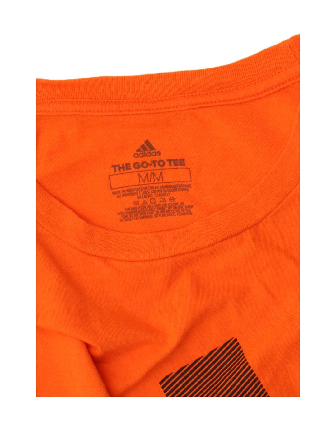 ADIDAS Mens Graphic T-Shirt Top Medium Orange Cotton